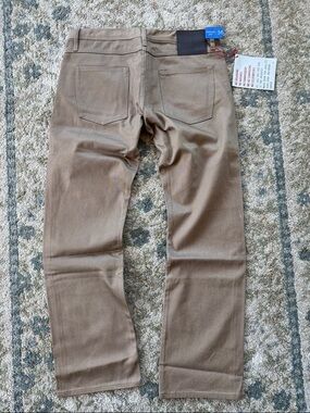 The Unbranded Brand Men's Cotton Selvedge Straight Jeans in Khaki - 36